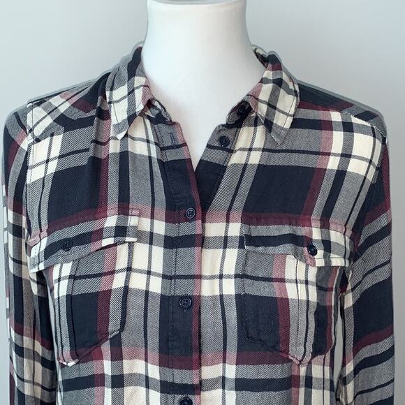PAIGE Maya Plaid Button Down Flannel Shirt Sz S - Picture 2 of 8